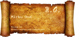 Mirku Ond névjegykártya
